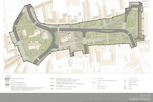Urbanistická studie. Revitalizace historického centra městyse Přídolí.