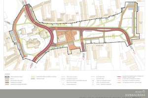 Urbanistická studie. Revitalizace historického centra městyse Přídolí.