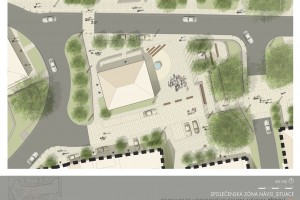 Urbanistická studie. Revitalizace historického centra městyse Přídolí.