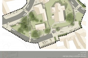 Urbanistická studie. Revitalizace historického centra městyse Přídolí.